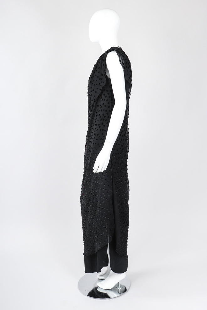 Recess Los Angeles Vintage Travilla One-Shoulder Velvet Burnout Dress