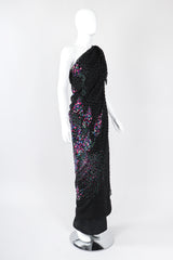 Recess Los Angeles Vintage Travilla One-Shoulder Velvet Burnout Dress