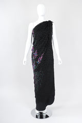Recess Los Angeles Vintage Travilla One-Shoulder Velvet Burnout Dress