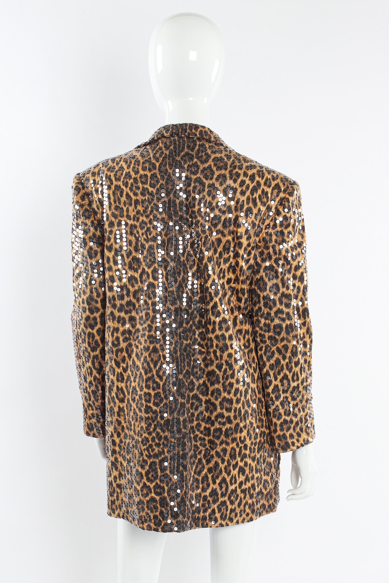 Vintage Travilla Sequin Leopard Print Blazer mannequin back @ Recess Los Angeles