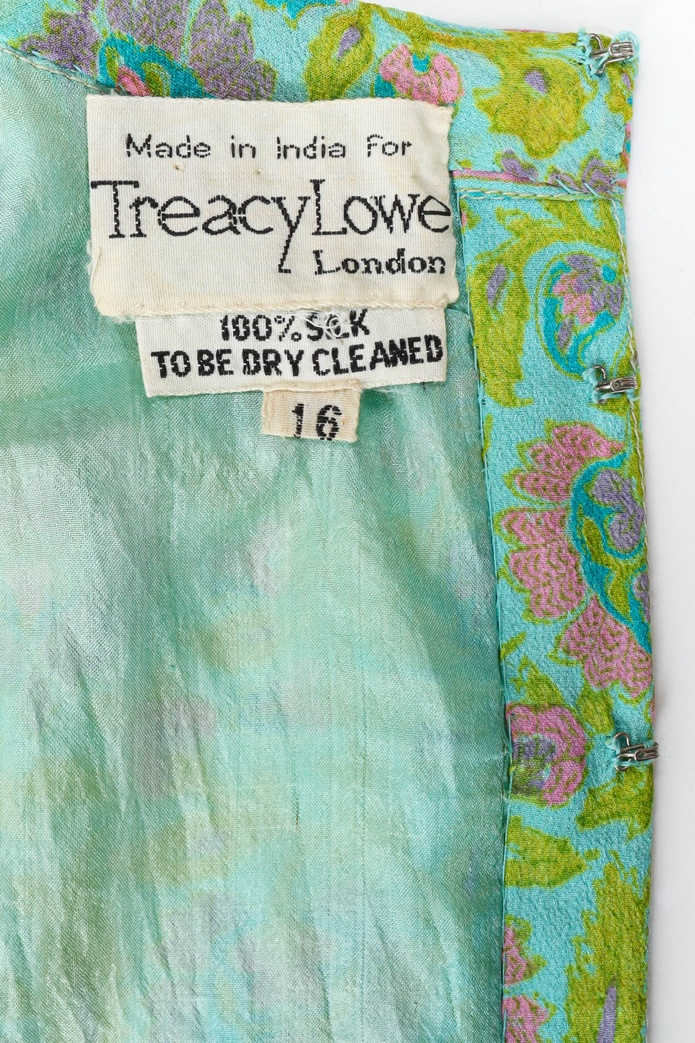 Vintage Treacy Lower Leaf Foliage Print Dress tag @ Recess Los Angeles