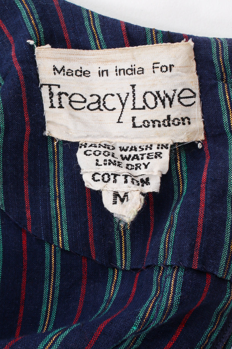 Vintage Treacy Lowe Variegated Lamé Stripe Tunic Dress label at Recess Los Angeles