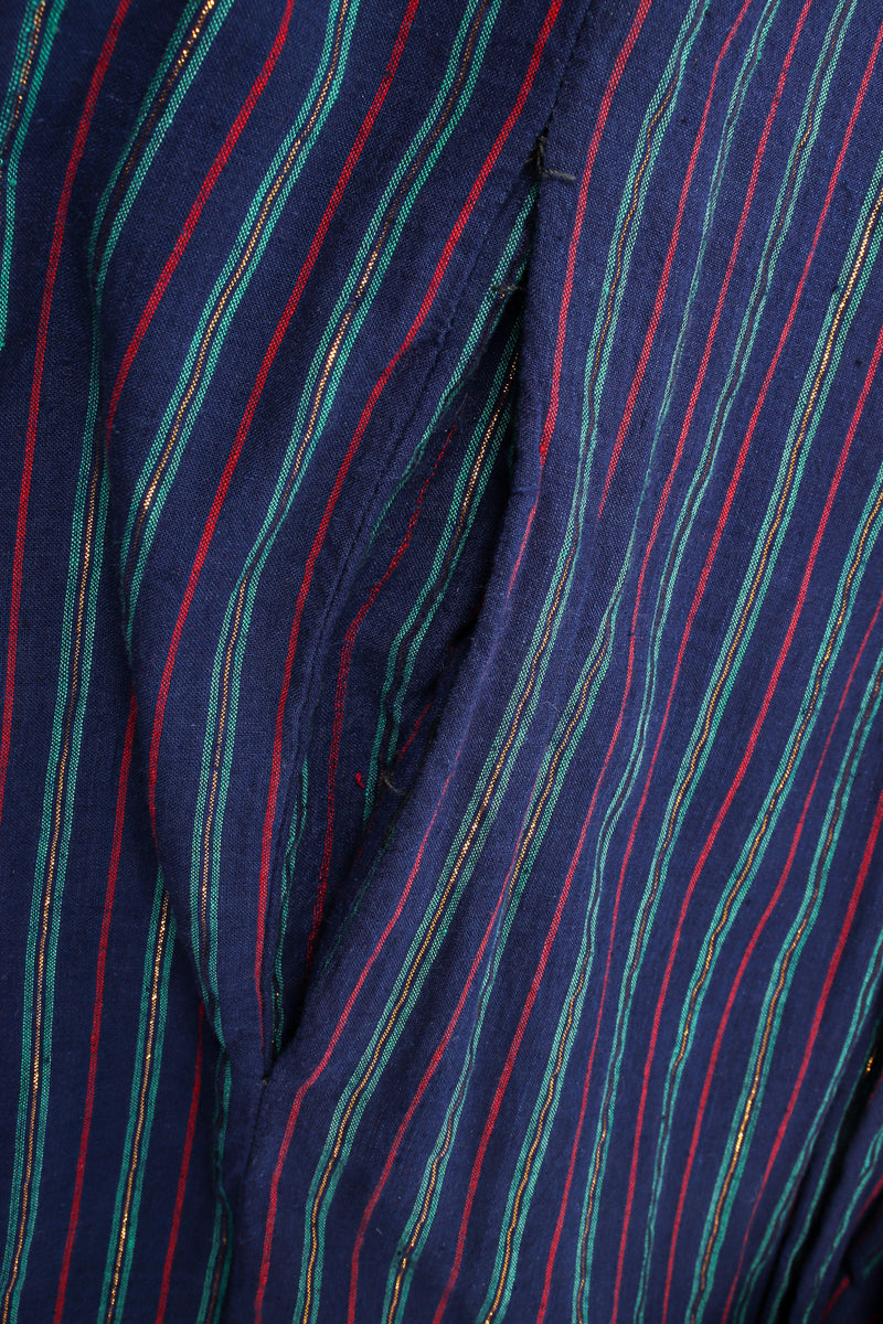 Vintage Treacy Lowe Variegated Lamé Stripe Tunic Dress pocket at Recess Los Angeles