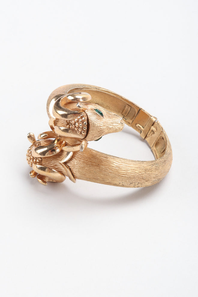 Recess Los Angeles Vintage Trifari Aries Ram Head Cuff Bracelet