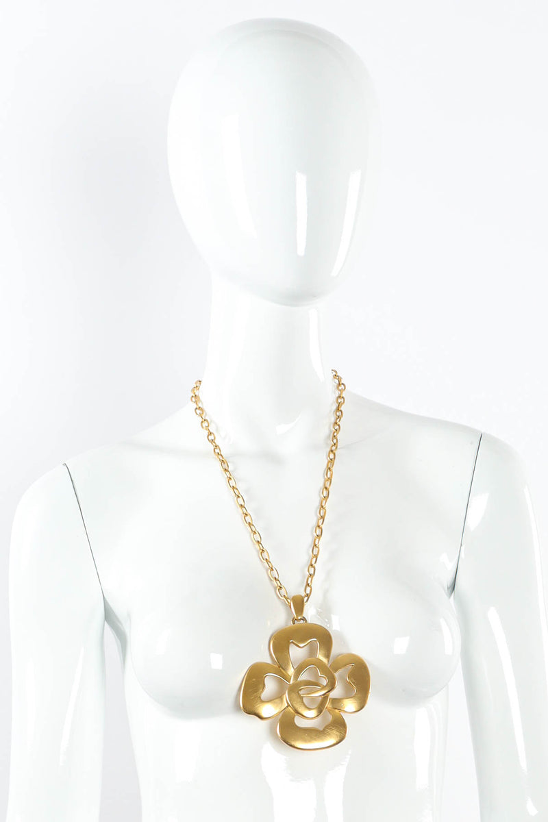Vintage Trifari Tender Clover Pendant Necklace on mannequin @ Recess LA
