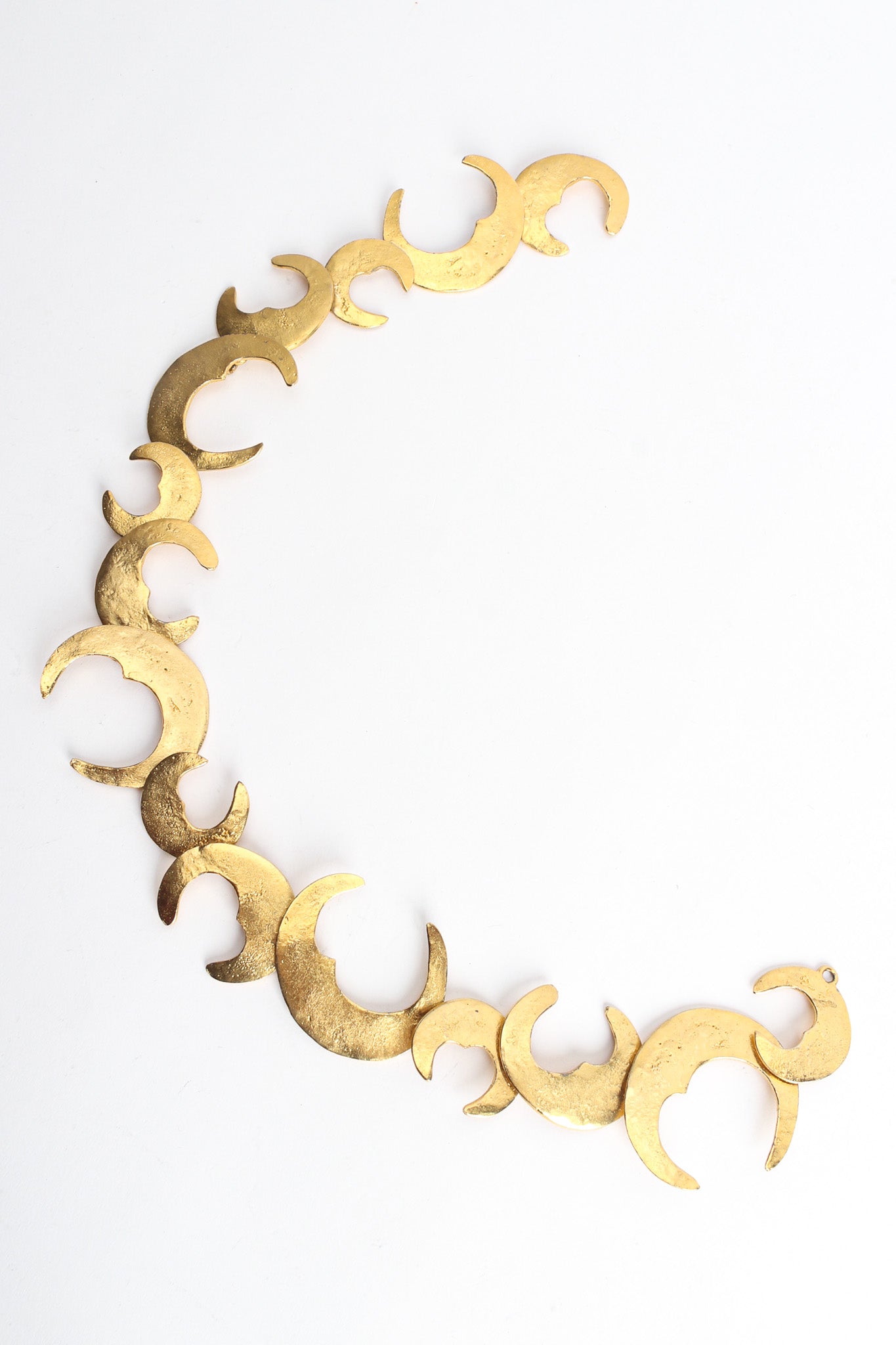 Vintage Les Bernard Crescent Moon Link Collar Necklace front extended @ Recess LA