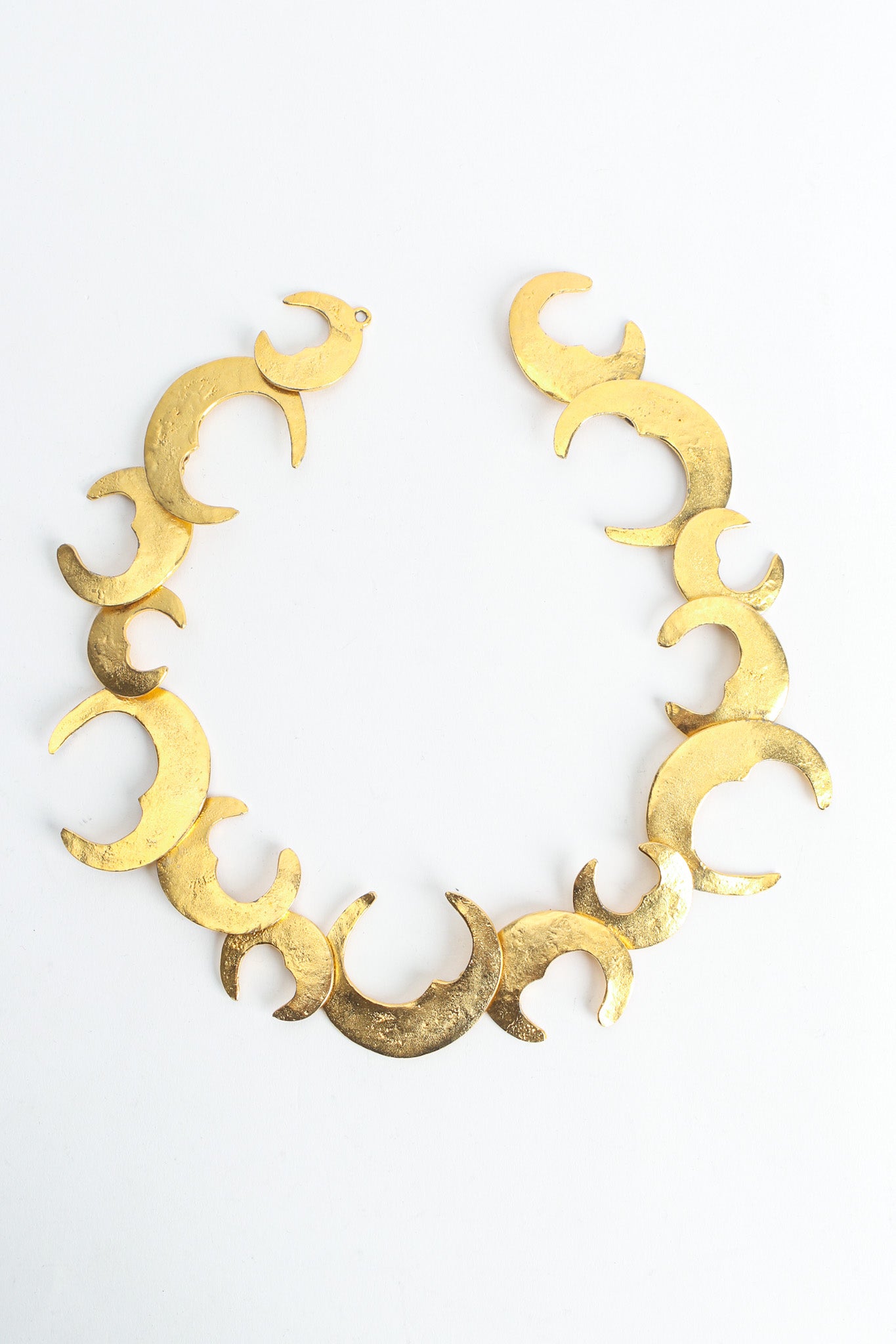 Vintage Les Bernard Crescent Moon Link Collar Necklace front @ Recess LA