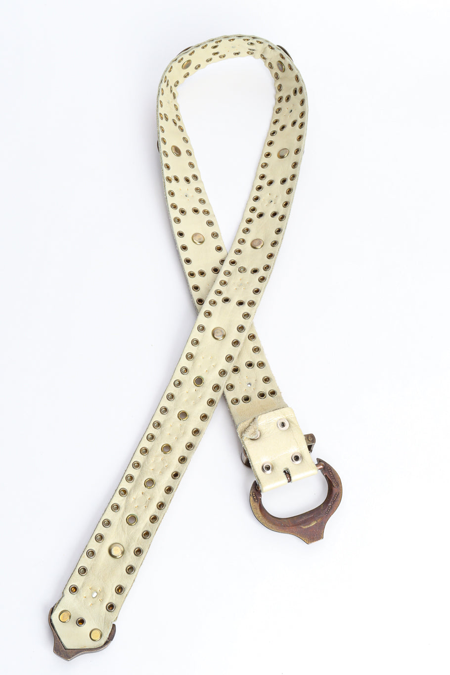 leather belt with multicolored gems by Usmeco inside loop @recessla