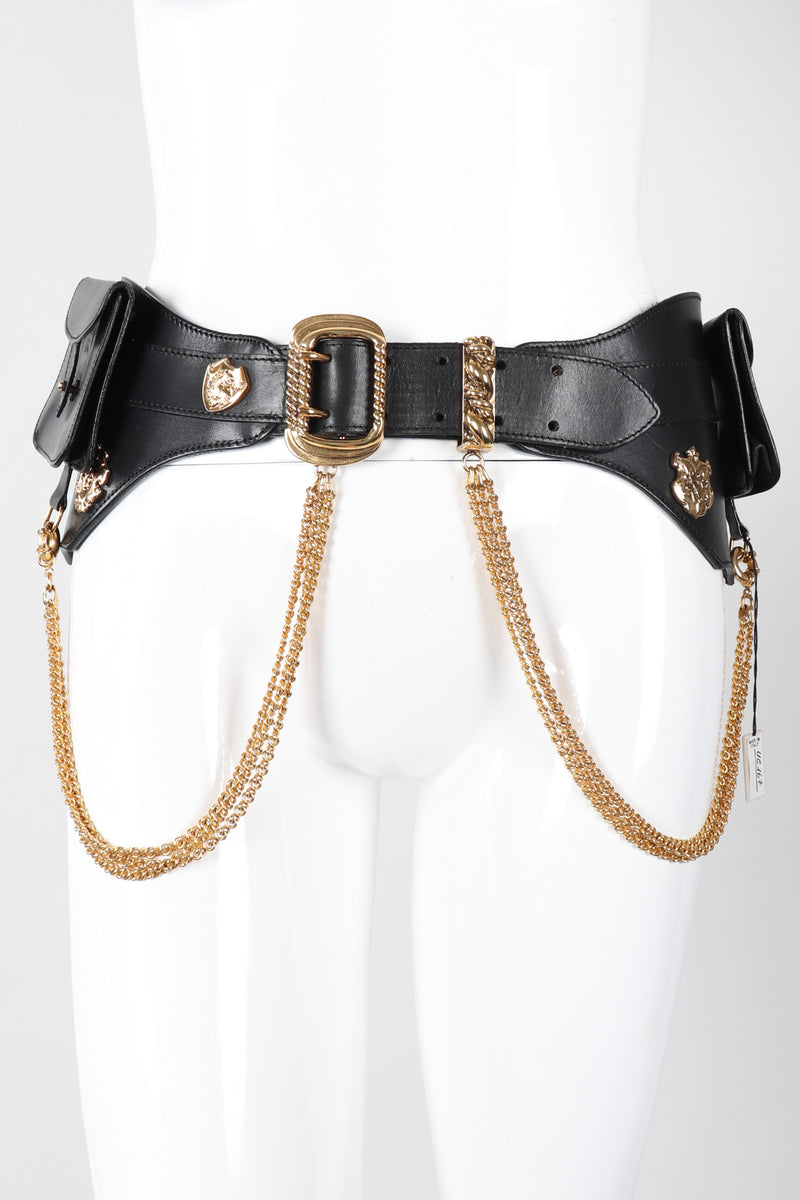 Recess Los Angeles Vintage Ugo Correani Leather Chain Holster Corset Belt