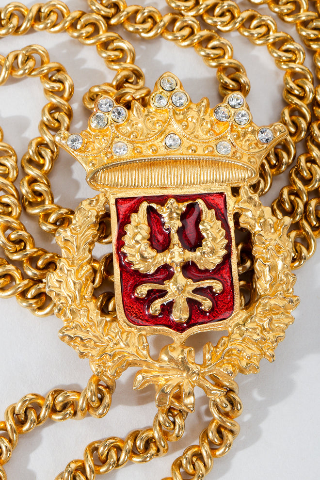 Vintage Ugo Correani Maltese Red Enamel Crest Detail