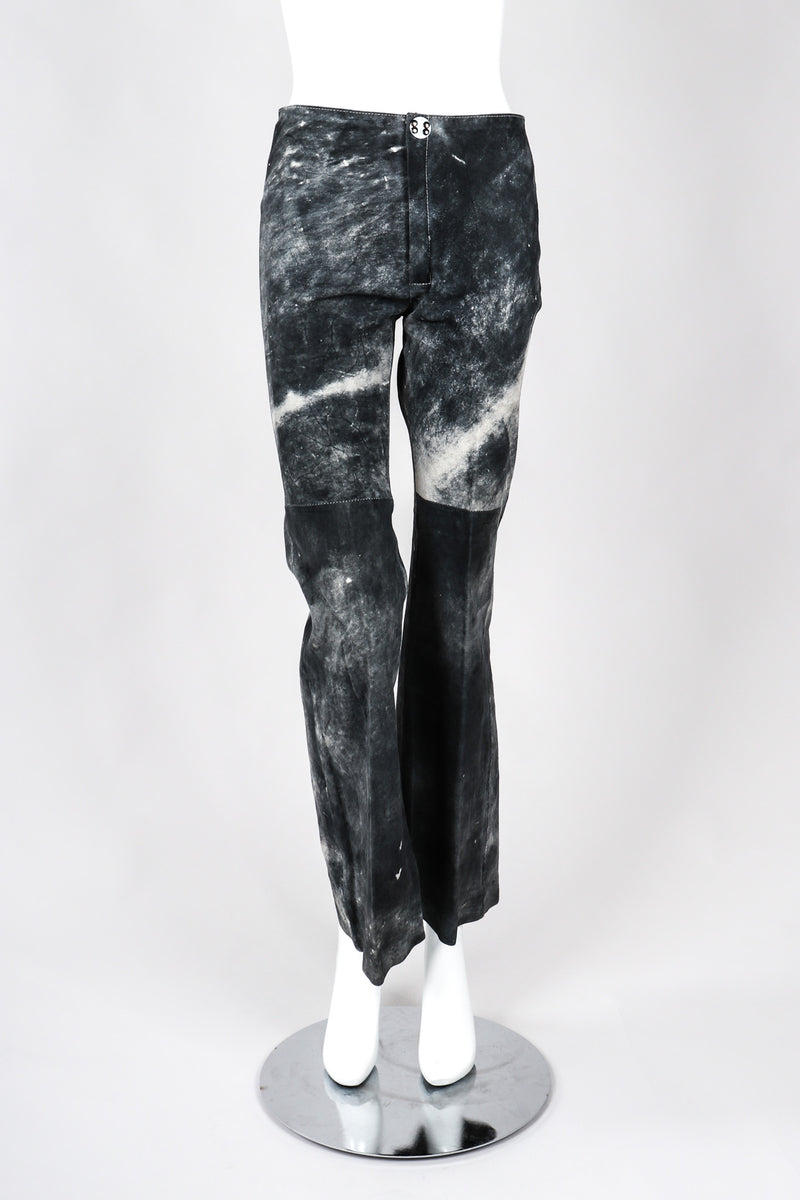 Recess Los Angeles Vintage Miura Ultimo Tie-Dye Suede Jacket Pants Set Metal Snap Buttons Grey