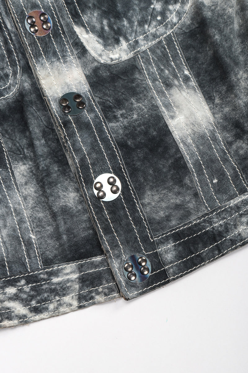 Recess Los Angeles Vintage Miura Ultimo Tie-Dye Suede Jacket Pants Set Metal Snap Buttons Grey