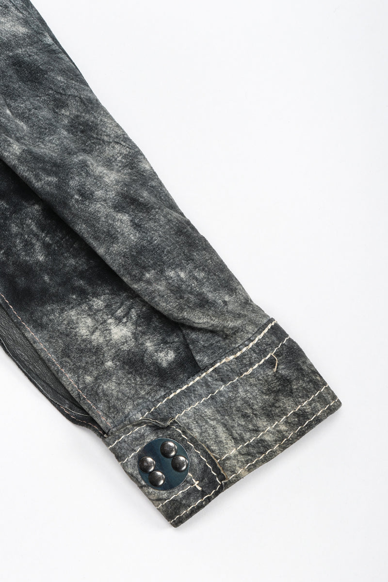 Recess Los Angeles Vintage Miura Ultimo Tie-Dye Suede Jacket Pants Set Metal Snap Buttons Grey