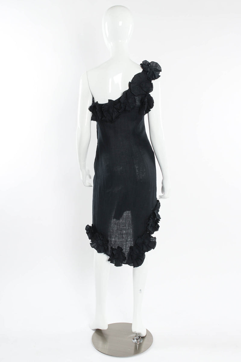 Vintage Umberto Ginocchietti Linen Floral Shoulder Dress mannequin back @ Recess Los Angeles