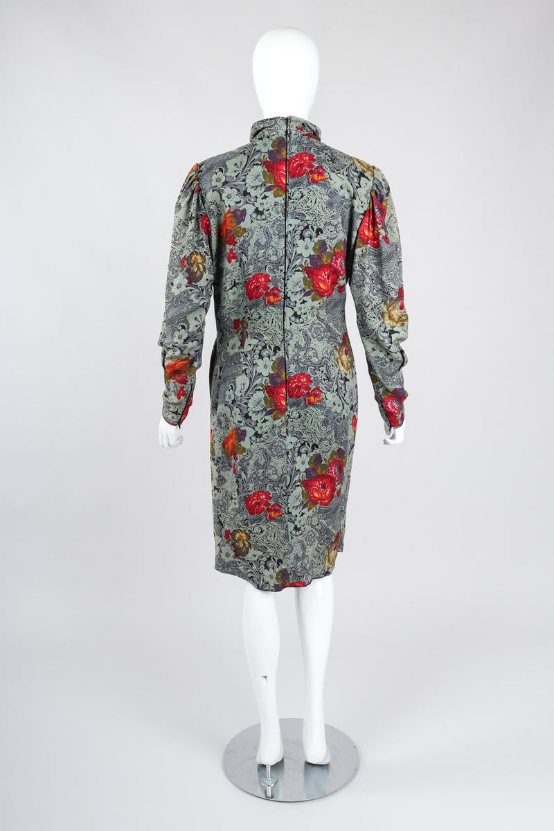 Recess Los Angeles Vintage Emanuel Ungaro Parallèle Draped Floral Lace Print Dress