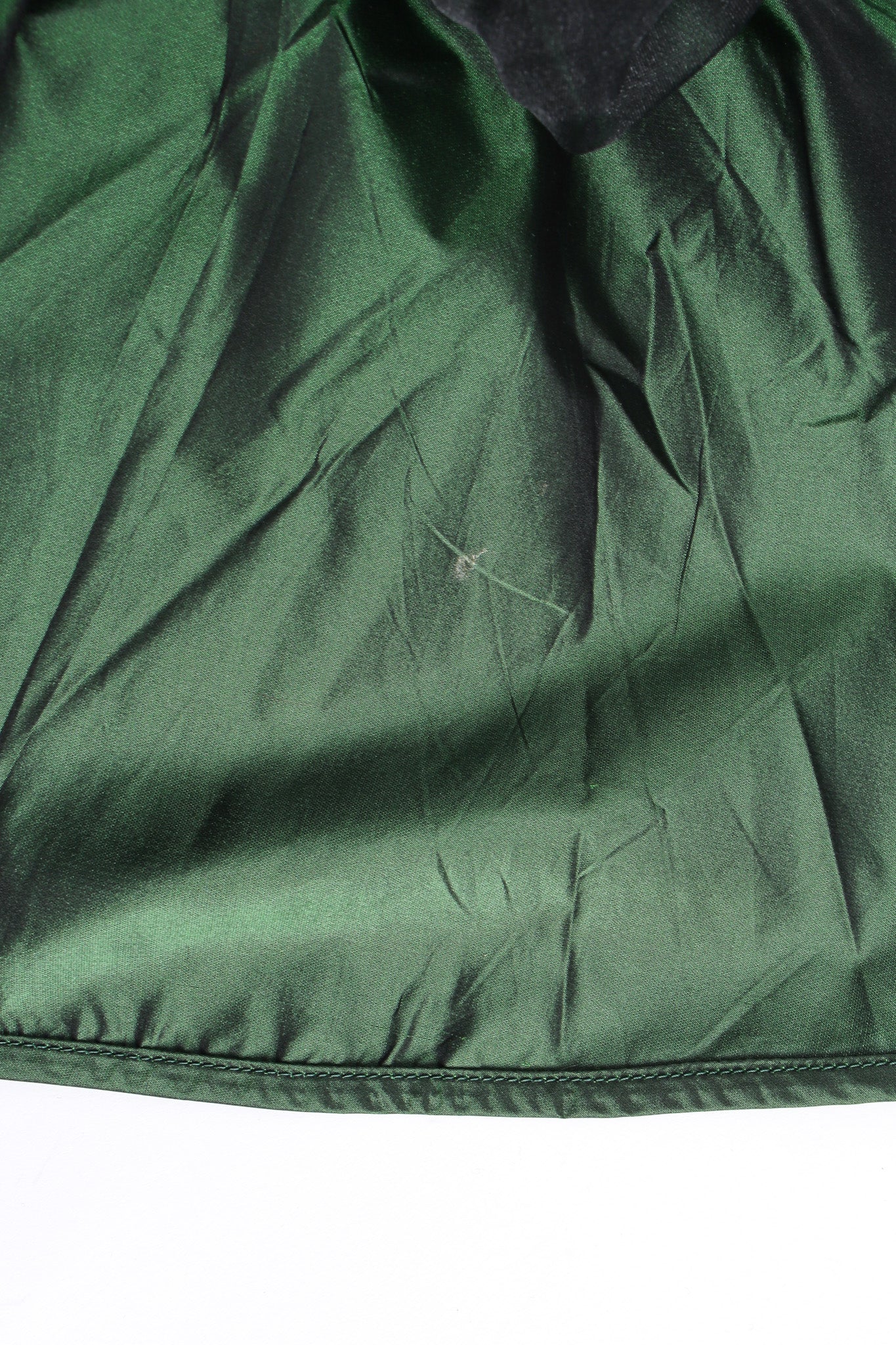 Vintage Emanuel Ungaro Ribbed Knit Taffeta Ruffle Dress lining stain @ Recess LA