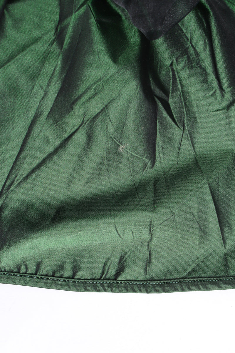 Vintage Emanuel Ungaro Ribbed Knit Taffeta Ruffle Dress lining stain @ Recess LA