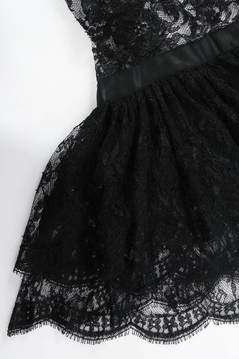 Vintage Emanuel Ungaro Sheer Floral Lace Dress ruffle lace hem @ Recess Los Angeles