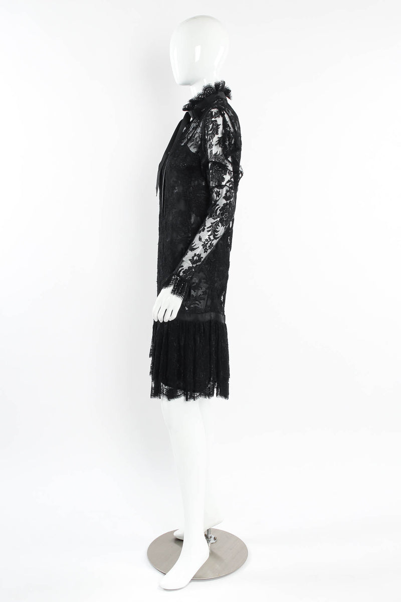 Vintage Emanuel Ungaro Sheer Floral Lace Dress mannequin side @ Recess Los Angeles