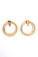 Vintage Rhinestone Sliding Double Hoop Earrings backside at Recess Los Angeles