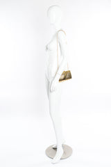 Venizia rectangular metal shape clutch on mannequin @recessla