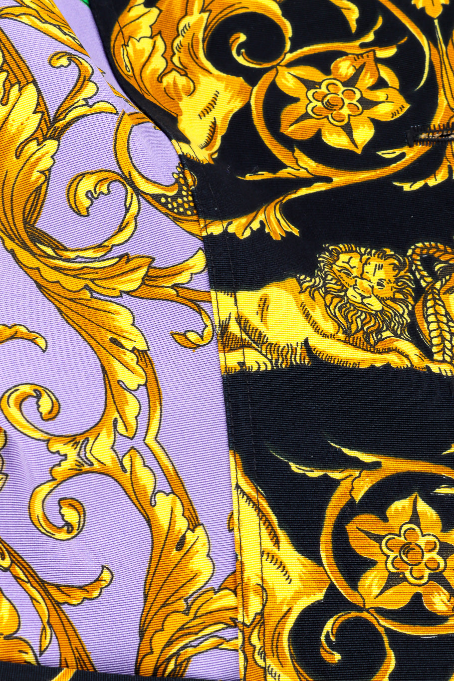 Lion brocade print blazer fabric detail @recessla