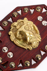 Vintage Made In Mexico Leather Cutout Hinged Lion Belt detail at Recess Los Angeles