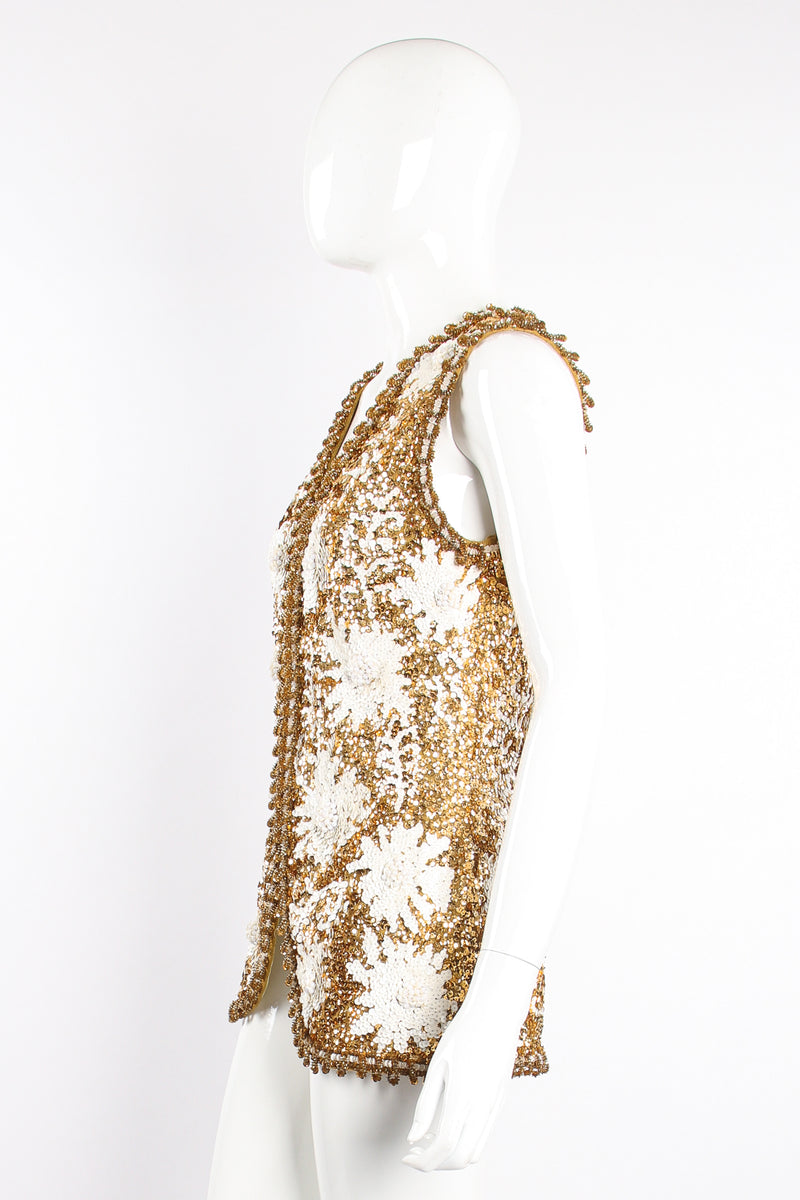 Vintage Valentina Sequined Blossom Burst Vest on Mannequin side at Recess Los Angeles