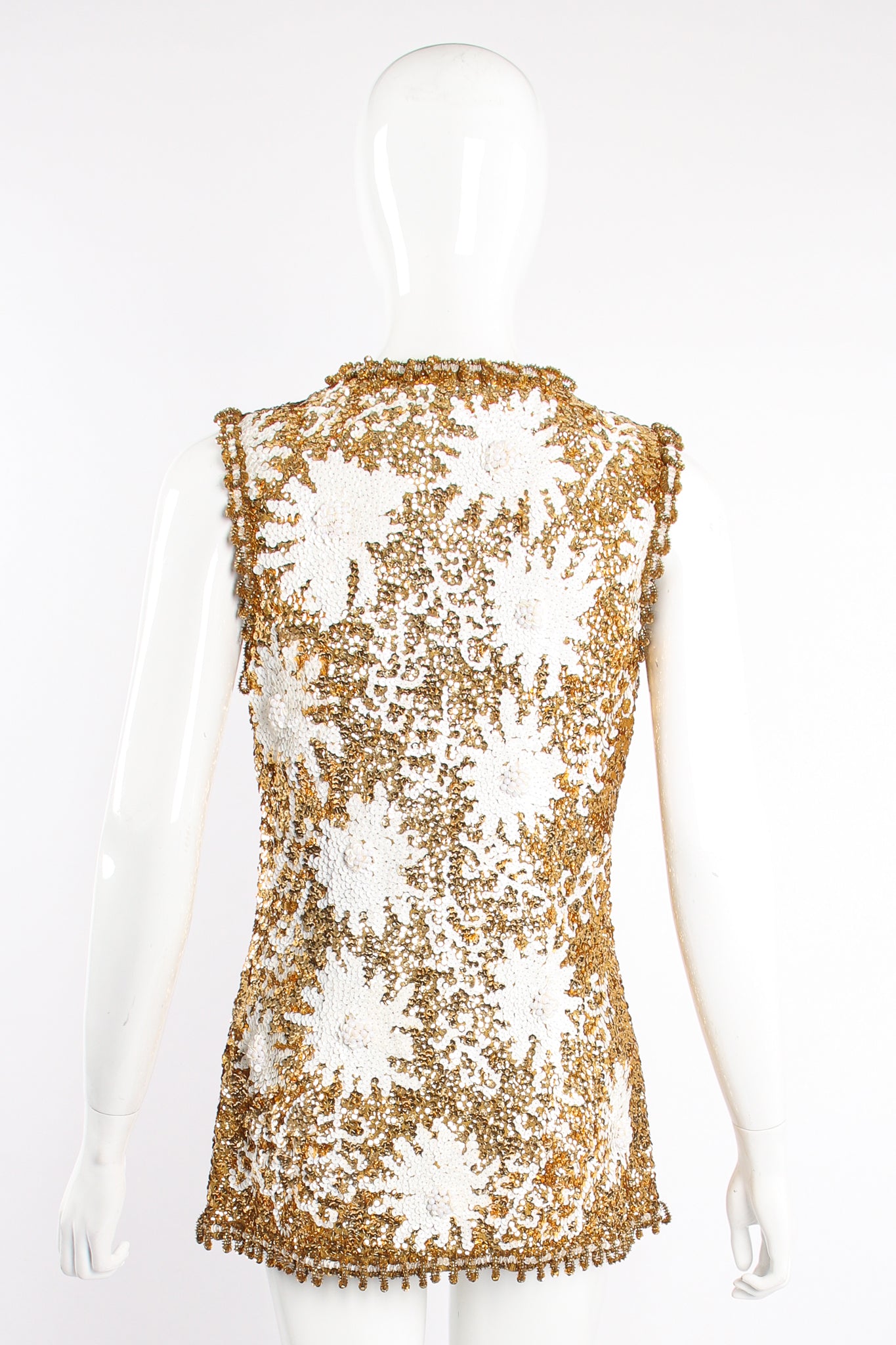 Vintage Valentina Sequined Blossom Burst Vest on Mannequin back at Recess Los Angeles