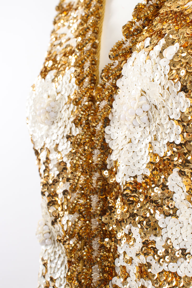 Vintage Valentina Sequined Blossom Burst Vest on Mannequin detail at Recess Los Angeles