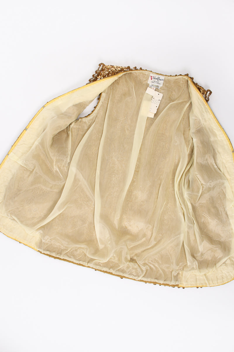 Vintage Valentina Sequined Blossom Burst Vest lining at Recess Los Angeles