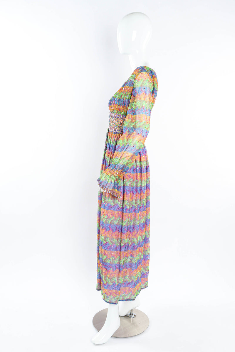 Vintage Valentina Tie-Dye Beaded & Sequin Dress mannequin side @ Recess Los Angeles