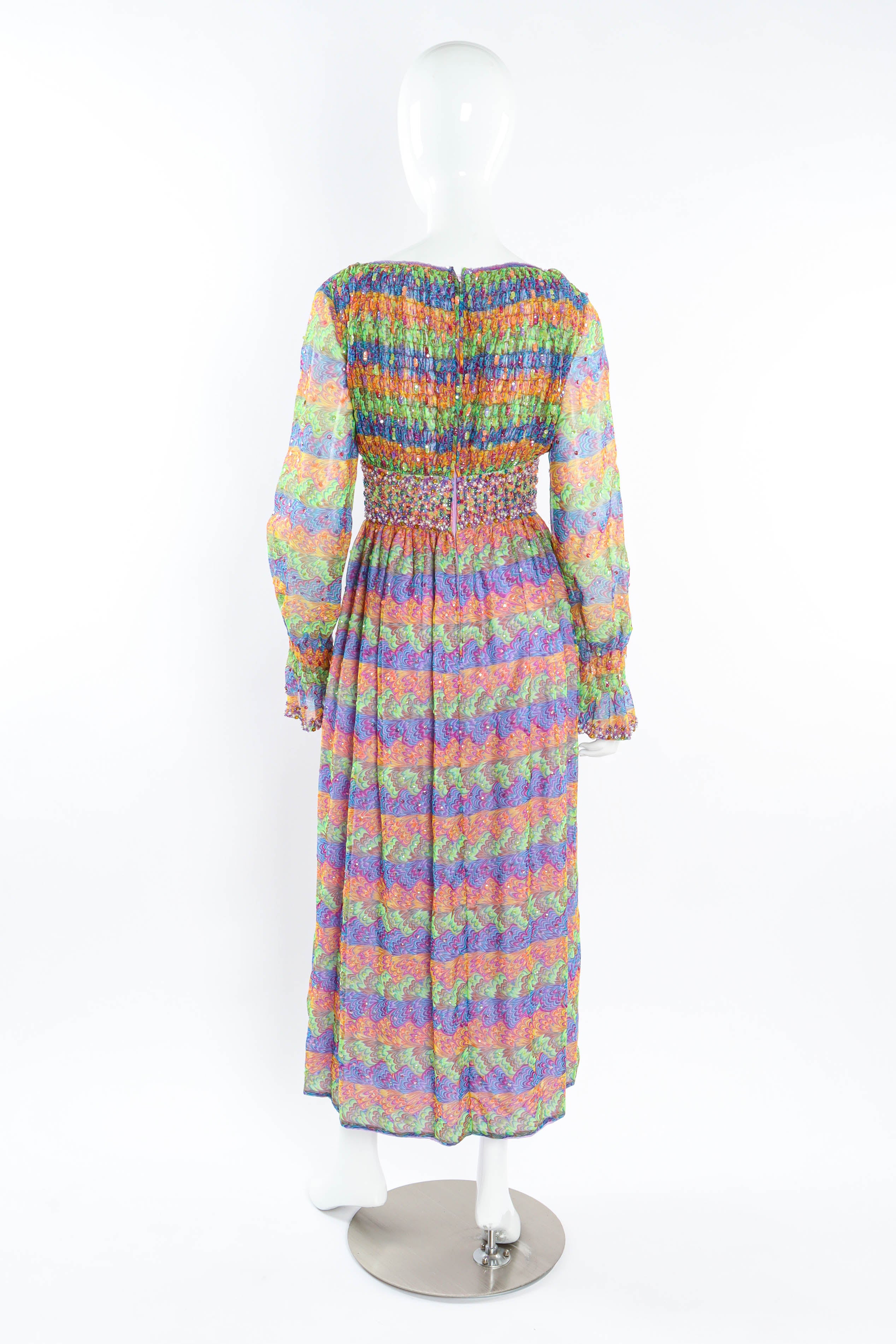 Vintage Valentina Tie-Dye Beaded & Sequin Dress mannequin back @ Recess Los Angeles