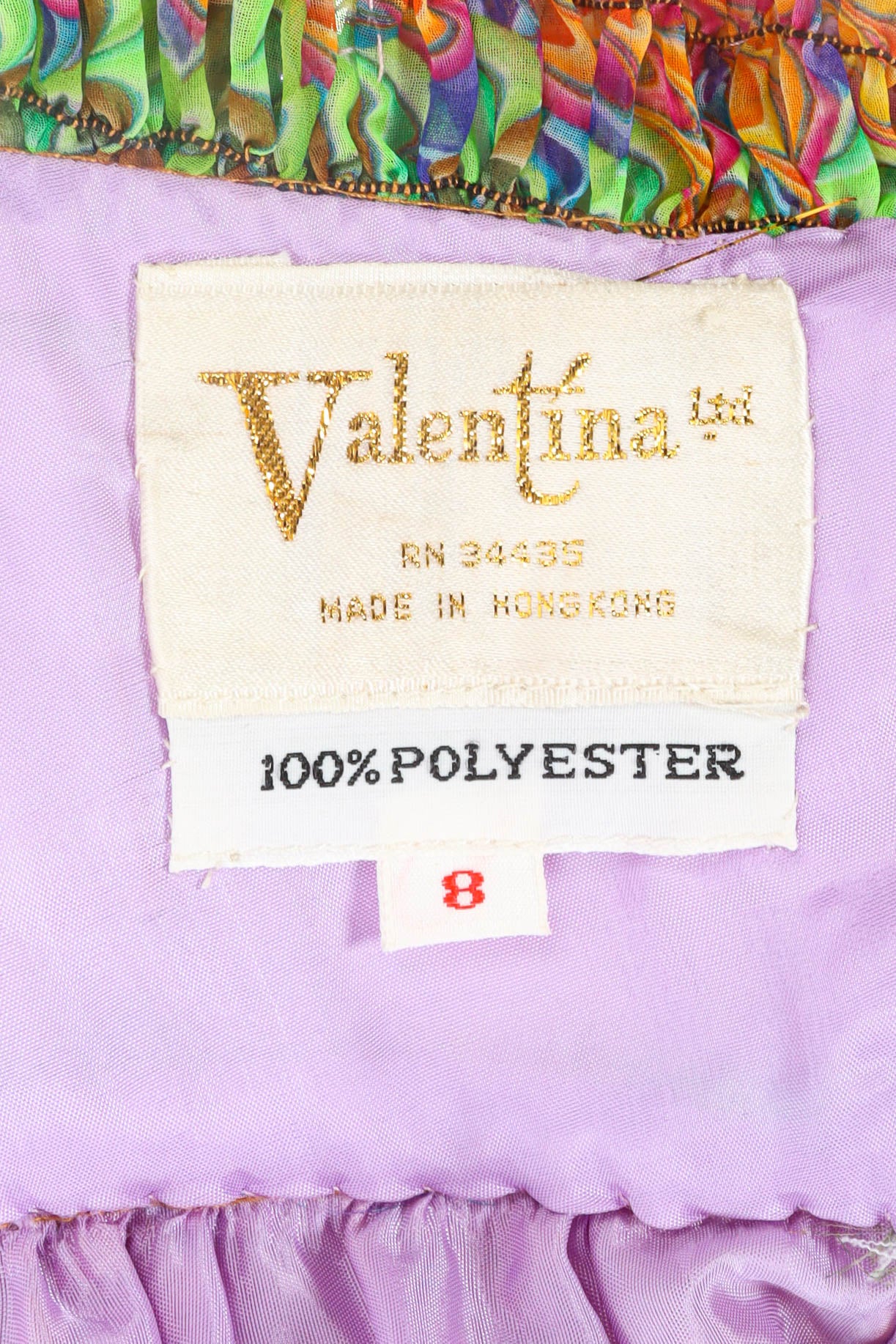Vintage Valentina Tie-Dye Beaded & Sequin Dress tag @ Recess Los Angeles