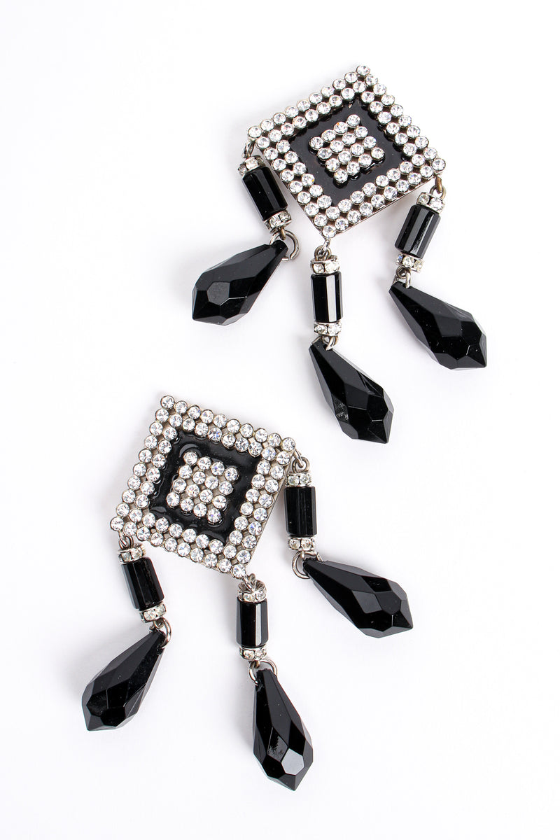 Vintage Valentino Geometric Diamond Drop Rhinestone Earrings at Recess Los Angeles