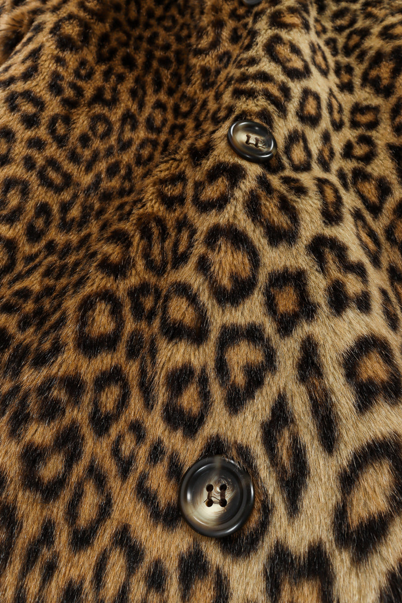Vintage Valentino Leopard Print Faux Fur Wool Coat buttons @ Recess LA