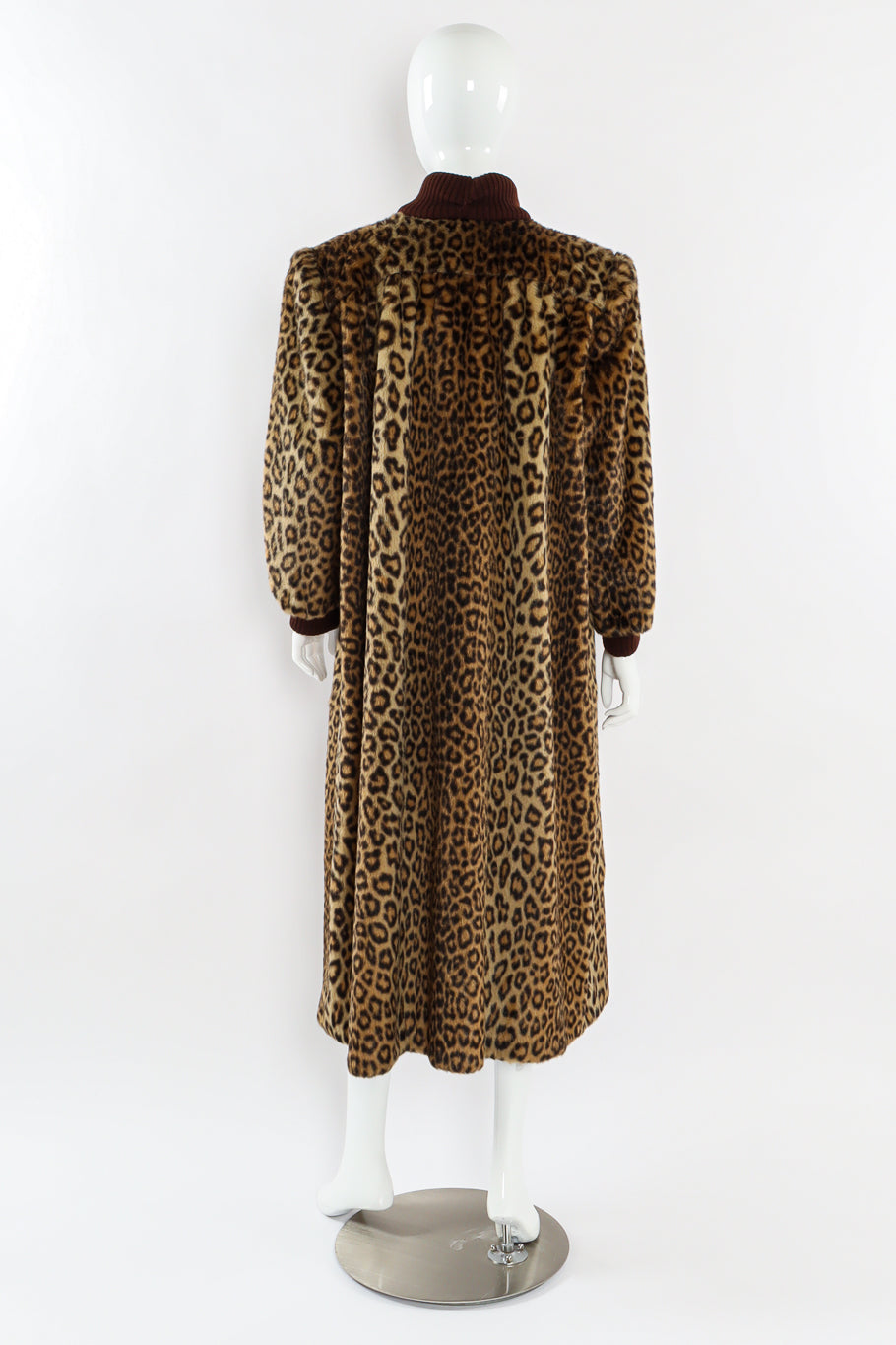 Vintage Valentino Leopard Print Faux Fur Wool Coat mannequin back @ Recess LA