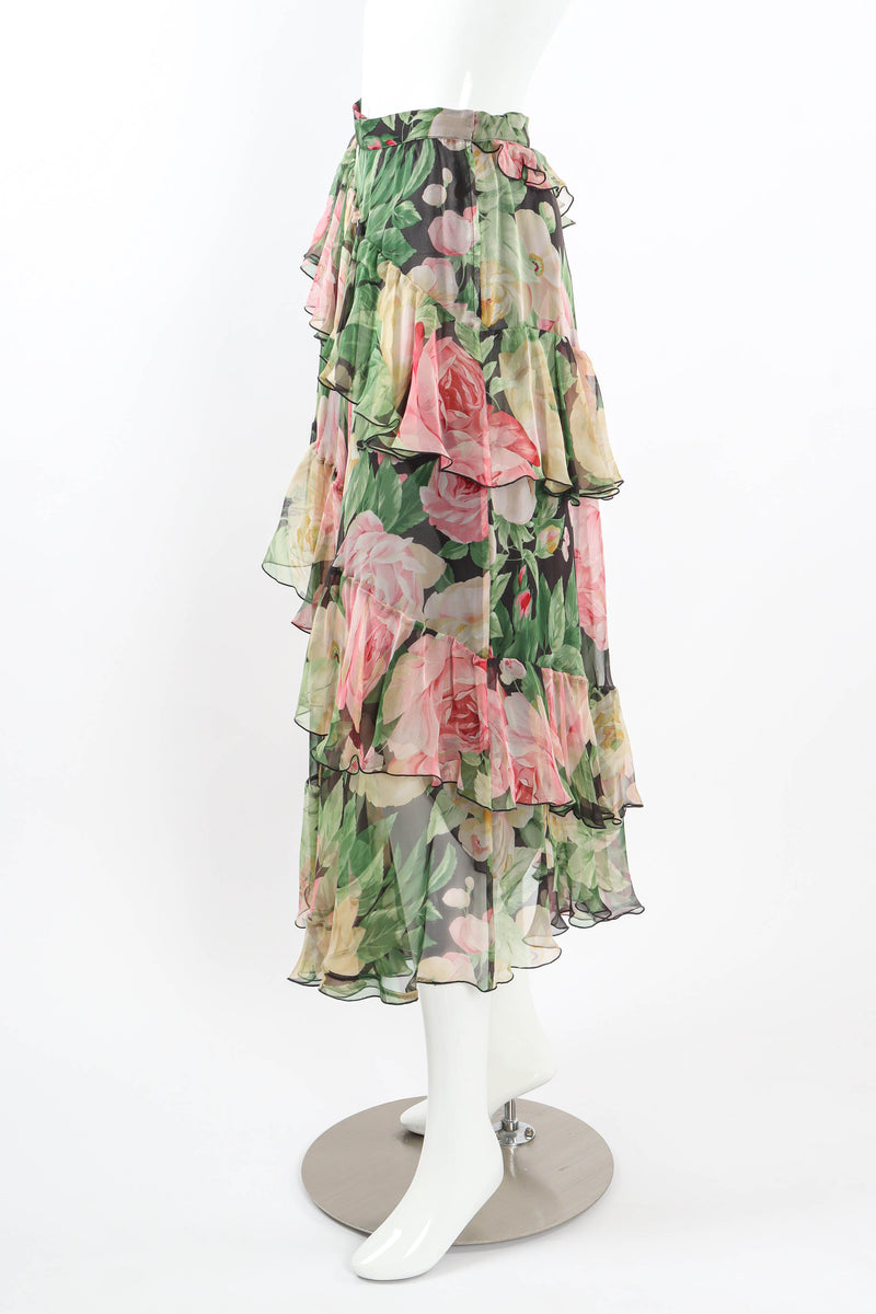 Vintage Valentino Willow Rose Garden Skirt mannequin side  @ Recess LA