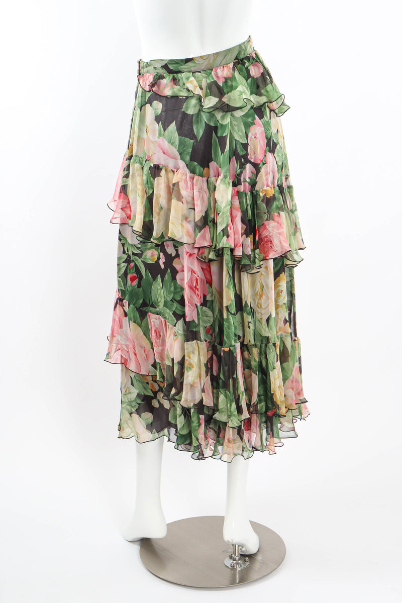 Vintage Valentino Willow Rose Garden Skirt mannequin back @ Recess LA