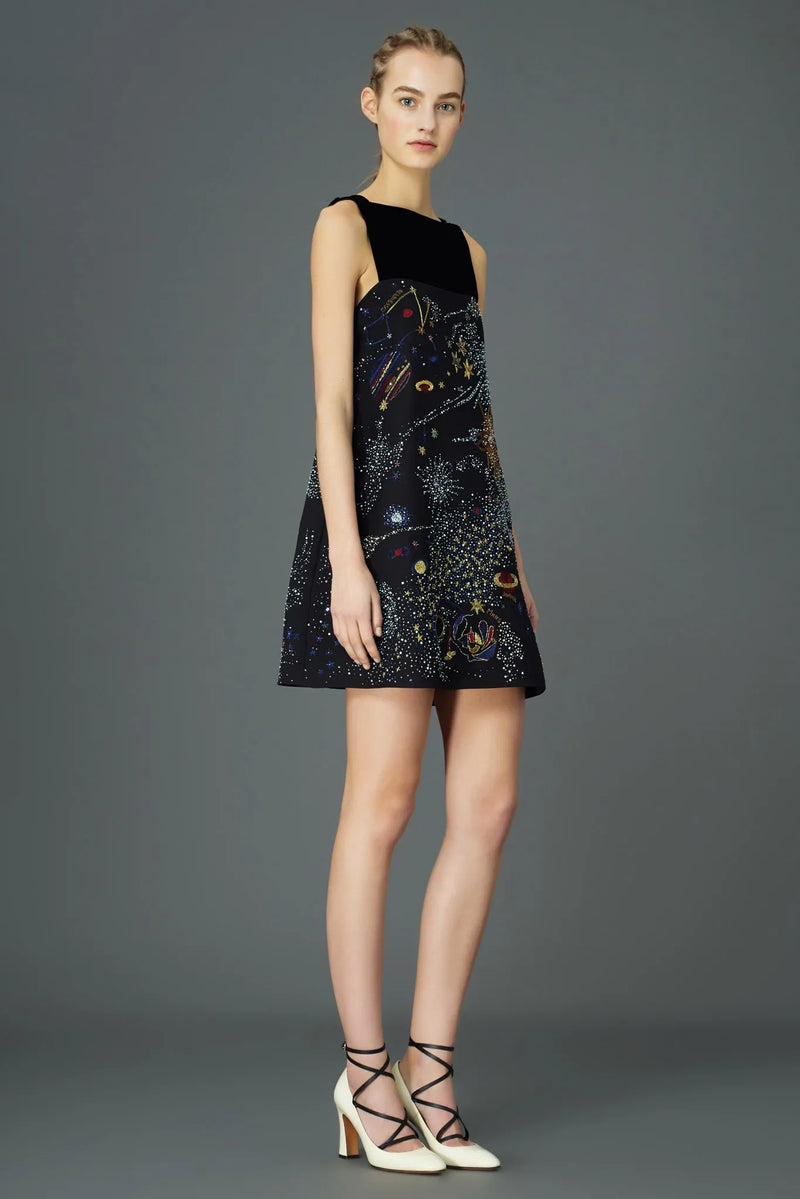Vintage Valentino 2015 Pre-Fall Space Cosmos Dress on runway model @ Recess LA