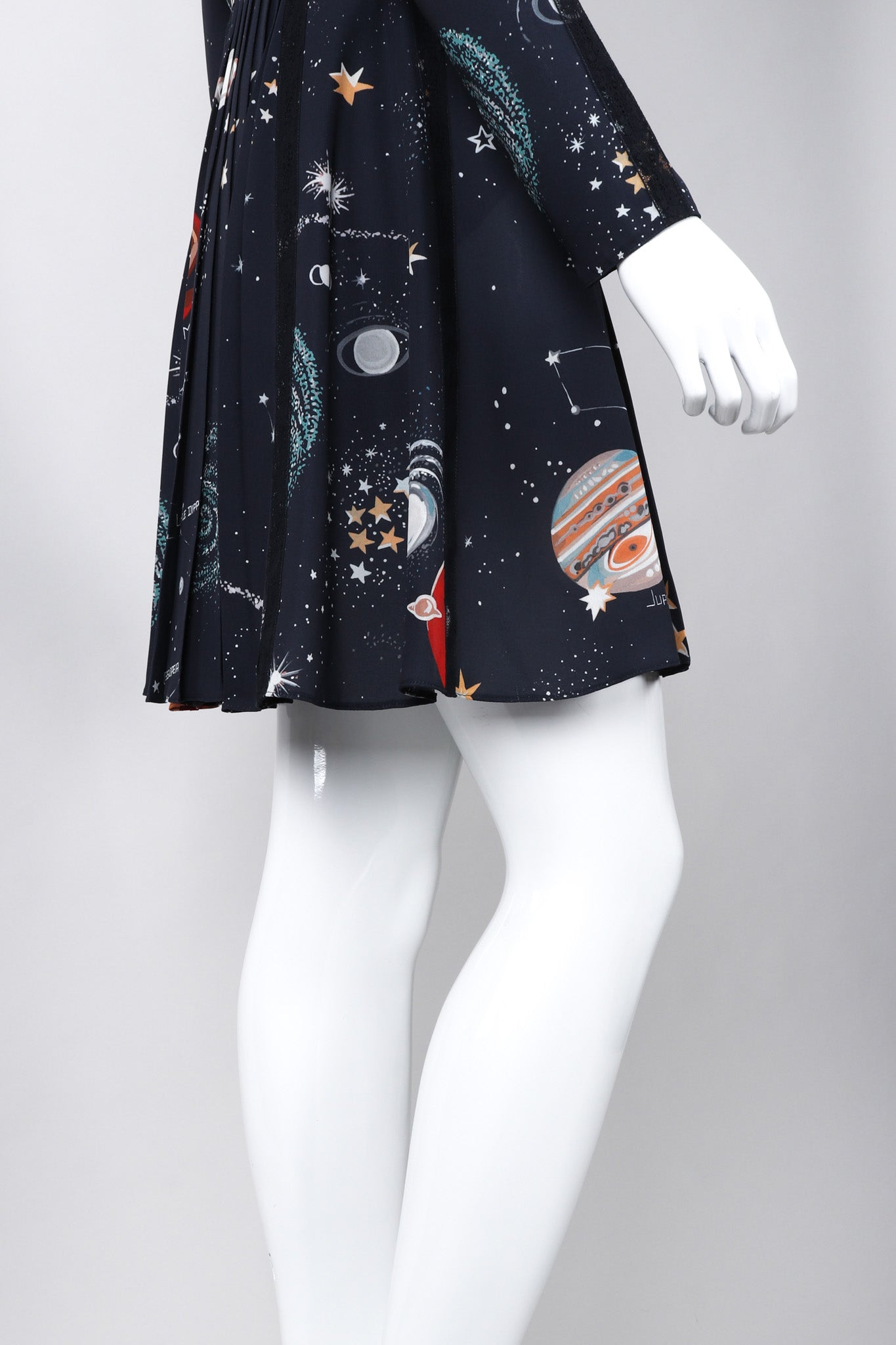 Recess Los Angeles Vintage Valentino Cosmic Astrological Pleated Cocktail Dress