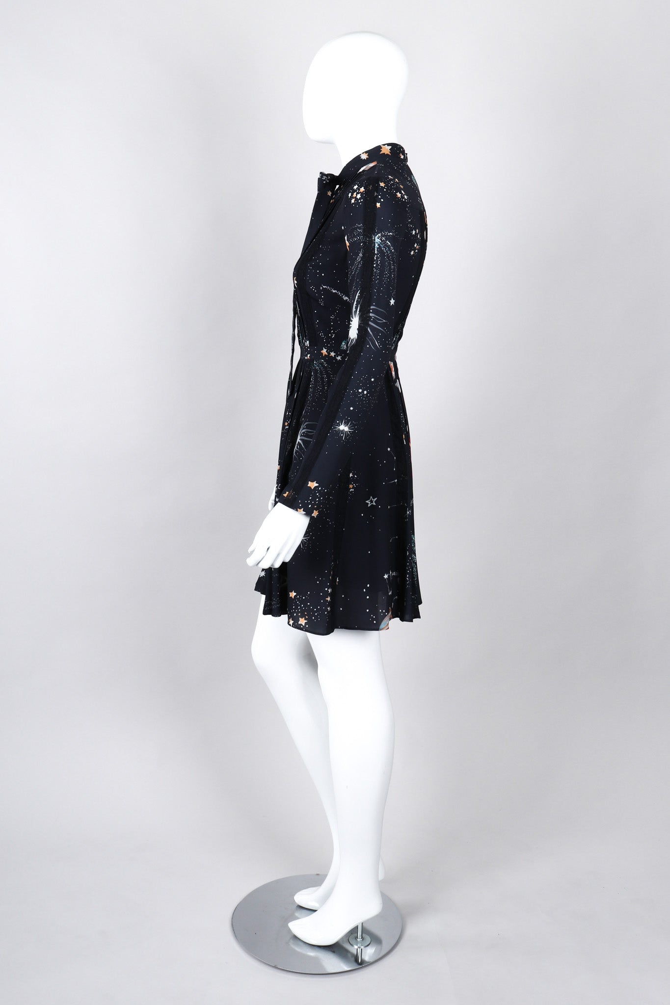 Recess Los Angeles Vintage Valentino Cosmic Astrological Pleated Cocktail Dress