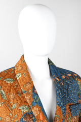 Recess Los Angeles Vintage Valentino Metallic Floral Quilted Jacket & Wrap Skirt Suit Set