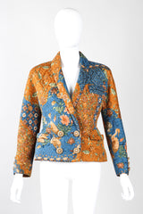 Recess Los Angeles Vintage Valentino Metallic Floral Quilted Jacket & Wrap Skirt Suit Set