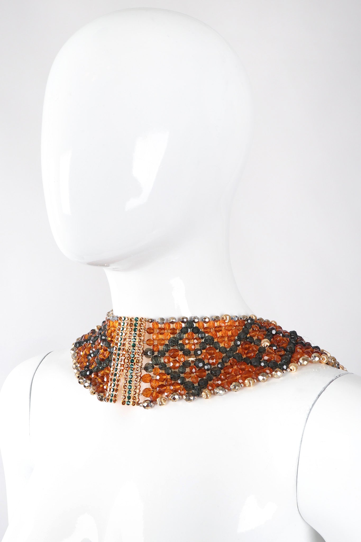 Recess Los Angeles Vintage Valentino Multi-Strand Beaded Collar Necklace