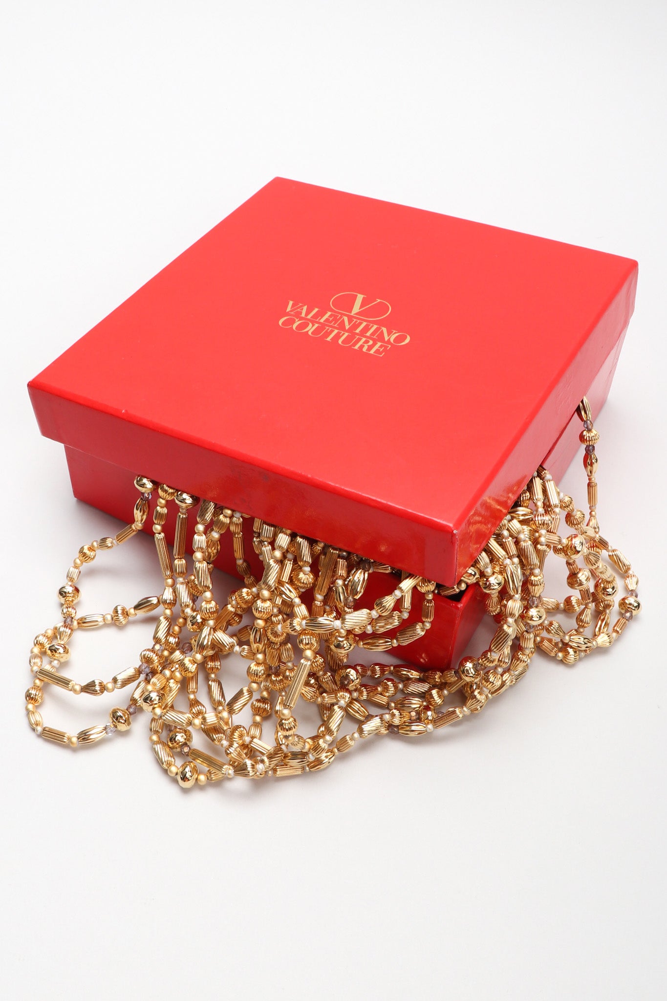 Recess Los Angeles Vintage Valentino Multi-Strand Beaded Collar Necklace