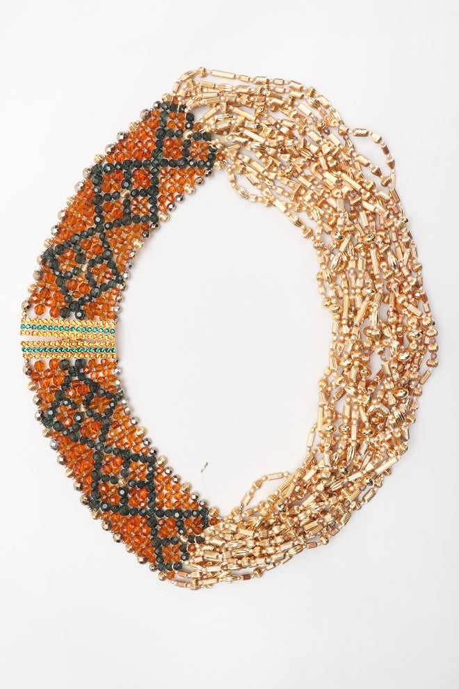 Recess Los Angeles Vintage Valentino Multi-Strand Beaded Collar Necklace