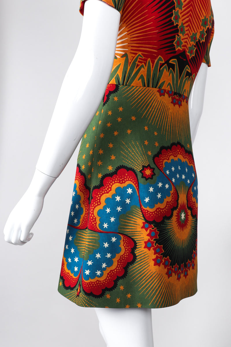 Recess Los Angeles Vintage Valentino Volcano Print Enchanted Wonderland Mini Dress Wool Silk