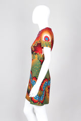 Recess Los Angeles Vintage Valentino Volcano Print Enchanted Wonderland Mini Dress Wool Silk