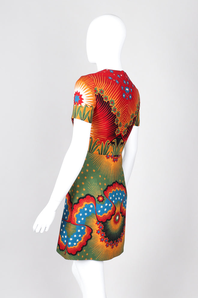 Recess Los Angeles Vintage Valentino Volcano Print Enchanted Wonderland Mini Dress Wool Silk